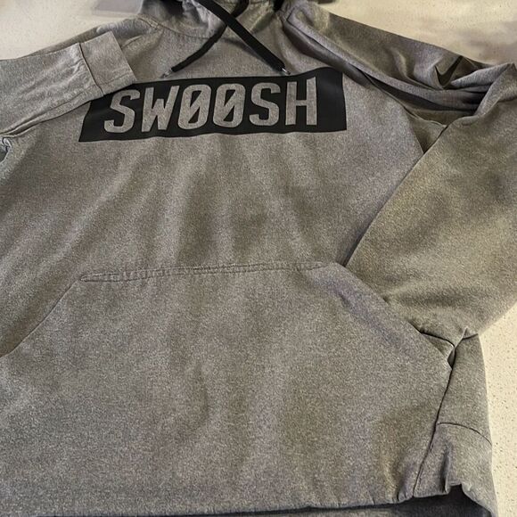Nike Dri Fit Swoosh Spell Out Pullover Cowl Neck Hoodie Mens Small - Picture 2 of 11